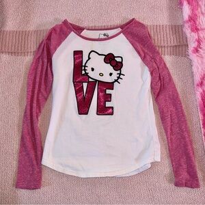 Girls Hello Kitty Love Long size XL 14-16 Girls Hello Kitty Baseball Long Sleeve